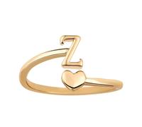 Bagues Empilables avec Initiales en Forme de Cour, Bagues Réglables pour Petit Doigt Jolies Bagues en Majuscules Bagues en Forme de Cour Bijoux Cadeau pour Femme et Adolescente (Z)