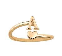 Bagues Empilables avec Initiales en Forme de Cour, Bagues Réglables pour Petit Doigt Jolies Bagues en Majuscules Bagues en Forme de Cour Bijoux Cadeau pour Femme et Adolescente (A)