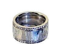 Bagues empilables confortables avec faux diamants - Bagues de mariage tendance pour la peau - Bijoux empilables pour homme et femme