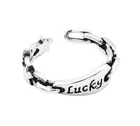 Bagues empilables pour femmes Bijoux S925 Bague en argent sterling avec lettres lourdes Cadeaux de mode Délicat au quotidien