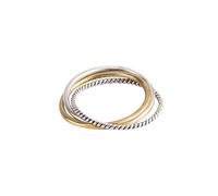 Bagues empilables pour femmes en argent sterling S925, bague torsadée à trois cercles, bague fine, tendance, délicate, anniversaire
