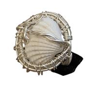 Bagues empilables sur le thème de avec détail de coquillage, bijoux à ouverture réglable, adaptés à diverses occasions, anneaux en coquillage, bijoux de déclaration réglables vintage