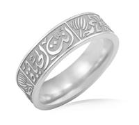 Bagues en Acier Inoxydable pour Hommes Femmes Bague Allah Musulman Tendance Islam Arabe Bague Shahada Bijoux Cadeaux