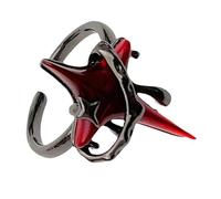 Bagues en alliage gothique en forme d ' étoile, bijoux à main, Texture adaptée amateurs de mode, ouvert réglable