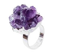 Bagues en Améthyste Brute Violette pour Femmes Bague e En D'Améthyste Brut