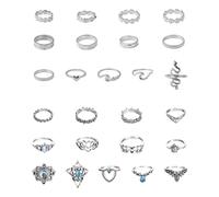 Bagues en Argent 26 Pièces, Ensembles De Bijoux, Bagues pour Femmes, Bijoux Fantaisie Personnalisés, Décoration De Bague