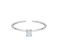Bagues En Argent 925 Avec Pierre De Naissance Pour Femmes Et Filles. Bague Délicate Empilable, Taille Pierre Précieuse Naturelle, Promesse, Fiançailles, Alliance, Réglable, Ouverte, Argent (Oct-