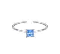Bagues En Argent 925 Avec Pierre De Naissance Pour Femmes Et Filles. Bague Délicate Empilable, Taille Pierre Précieuse Naturelle, Promesse, Fiançailles, Alliance, Réglable, Ouverte, Argent (Mars