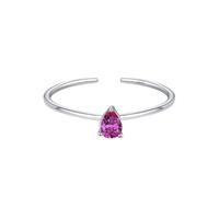 Bagues En Argent 925 Avec Pierre De Naissance Pour Femmes Et Filles. Bague Délicate Et Empilable, Taille Pierre Précieuse Naturelle, Promesse, Fiançailles, Alliance, Réglable, Ouverte, Argent (J