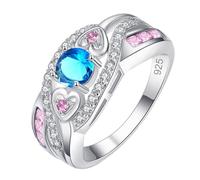 Bagues en argent anti-ternissement - Bagues en forme de cœur pour femme - Bagues de promesse exquises en argent 925 - Bagues uniques en forme de cœur pour mariage, amitié, famille, fiançailles, 7