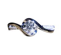 Bagues en argent de forme géométrique pour femme - Bague en oxyde de zirconium pour femme - Taille 5 11 - Bagues fantaisie pour filles, 9, Métal, Aucune pierre précieuse