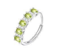 Bagues En Argent Sterling 925 En Forme De Cœur Pour Femme, Pierres Précieuses Naturelles, Bague Empilable, Fiançailles, Promesse, Alliance, Taille Réglable, Péridot