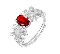 Bagues En Argent Sterling 925 Pour Femmes Avec Pierre Précieuse Naturelle, Plaqué Or 14 Carats, Anneau Réglable En Filigrane, Cocktail, Mariage, Promesse Pour Elle, Rubis