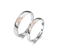 Bagues en argent sterling, alliance soleil et lune, ensemble de bagues en argent et or rose pour hommes, femmes et couples