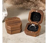 Bagues en bois personnalisées, boîtes de mariage, boîtes à bijoux, mariages, boîte personnalisée de fête d'anniversaire.