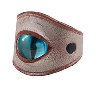 Bagues en cuir bleu mauvais œil faites à la main en cuir de vachette taille réglable accessoire polyvalent pour une tenue décontractée ou une fête polyvalente