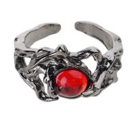 Bagues en cuivre à finition liquide brillante, avec motifs soleil/lune, accessoires de doigt ajustables, bijoux pour couples, bagues à Texture liquide