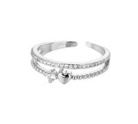 Bagues en cuivre et zircone cubique en forme de cœur pour femmes, bijoux élégants de tous les jours, d ' amour, bagues en diamants en forme de cœur