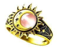 Bagues en forme d'étoile de tournesol avec pierres précieuses colorées, bijoux élégants pour femmes et filles, bijoux tendance en forme de fleur