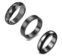 Bagues en hématite pour femmes anti-gonflement en obsidienne noire, Ring Size 7, Pierre, Aucune pierre précieuse