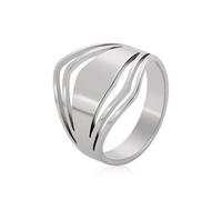 Bagues en métal tendance en acier inoxydable texture confortable pour ajouter une touche de couleur à n'importe quelle tenue en acier inoxydable, Steel Color, Comme décrit, Comme décrit.