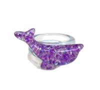 Bagues en résine de dauphin avec accents, bijoux légers pour un usage quotidien et des cadeaux, design confortable, bagues élégantes en résine en forme de dauphin