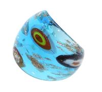 Bagues en verre de Muranos d ' inspiration ethnique exquise, bagues de doigt, bijoux de mode élégants pour femmes, accessoire de fête élégant, bijoux incrustés de verre