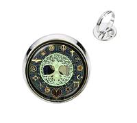 Bagues en verre Yin Yang pour femmes et filles - Bijoux argent/plaqué or - 2 couleurs - Style rustique naturel bohème symbolisant l'harmonie cadeau