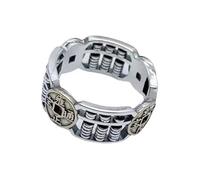 Bagues ethniques tendance avec perles de boulier rétro et pièces de monnaie en cuivre réglables pour un usage quotidien Symbole de fortune Unisexe