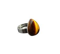 Bagues Femme, Bague En Pierre Précieuse Pour Femme, 1 Pièce, Style Minimaliste, Avec Un Cristal Épais Taille Poire, Ajustable Et Faite Main, Bijou En Pierre Précieuse Naturelle, Pour Mam