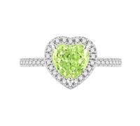 Bagues Femme, Bague Solitaire Cœur Brillant Pour Femme, Bague De Fiançailles Ou De Mariage, Saphir, Émeraude, Améthyste, Ru iamant Simulé, Bijou Cocktail, Coffret Cadeau Inclus