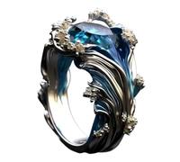 Bagues funky, bagues Boho,Bijoux thème mer avec strass - Accessoires de mode anneaux ouverts réglables, anneau en résine métallique empilable pour adolescent adulte