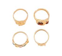 Bagues géométriques élégantes en pierres précieuses fabriquées à partir de matériaux métalliques robustes pour une touche élégante et unique de bagues géométriques en diamants, F, Comme décrit, Comme