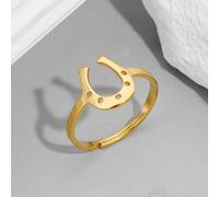 Bagues géométriques en fer à cheval couleur or en acier inoxydable pour femmes, bague Simple en forme de U, bijoux porte-bonheur, cadeau d'anniversaire pour amis