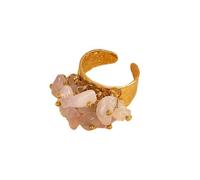Bagues géométriques modernes uniques qui combinent des cristaux et des perles élégantes - Bijoux minimalistes en pierre, comme décrit