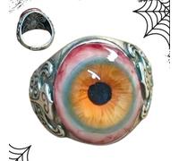 Bagues Œil Halloween - Anneaux Yeux Fixes Halloween | Bague Gothique Yeux Fixateurs Halloweeen | Accessoire Décor Maison Hantée Bijou Effrayant Pour Fêtes Accessoires Déguisement Hommes Femmes