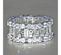 Bagues larges et creuses simples en oxyde de zirconium pour femme, mariage, banquet, fête