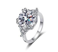 Bagues Moissanite 5ct for femmes couleur D VVS1 bagues en diamant argent sterling 925 de fiançailles for avec certificat(7)
