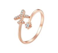 Bagues Ouvertes En Argent Sterling 925 Pour Femme, Motif Avion Volant, Ajustables, En Zircone Cubique Transparent, Bijoux Fins