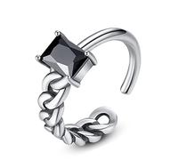 Bagues ouvertes réglables pour femmes, bague de pouce empilable en ficelle tissée, bague de déclaration en zircon simulé CZ
