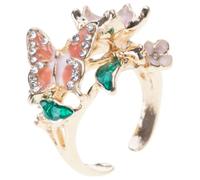 Bagues papillon élégantes avec effet d ' huile goutte à goutte coloré, fabriquées en alliage pour des bijoux papillon résistants ternissement et de beauté symbolique