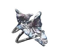Bagues papillon irisées, dégradé de couleur, revêtement confortable pour femmes, bijoux à la mode, vêtements de fête