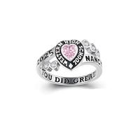 Bagues personnalisées pour lycée, université, cadeaux de remise de diplôme pour elle, bague de classe personnalisée en forme de cœur avec pierre de naissance 2026, bagues de remise de diplôme