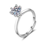 Bagues Personnalisés Bague Femme Or Ou Argent Or Blanc 9 Carats Diamant de Laboratoire Solitaire avec Pierre Précieuse Taille Mère pour Mesdames Saint-Valentin Bijoux