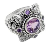 Bagues Plume Améthyste pour femme Bague de promesse en oxyde de zirconium Bagues de fiançailles Potence de guidon (violet, 9)