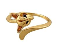 Bagues pour femme - Bijou Fox résistant à l'oxydation - Bague ouverte pour animaux - Bague à queue en argent et or - pour anniversaire, Saint-Valentin, fête des mères, fêtes, rendez-vous occasions