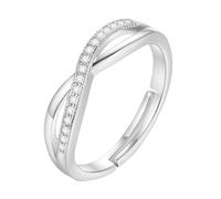 Bagues pour femme en argent 925 large pour toujours Amour Nœud réglable Bague de pouce Créative Nœud Symbolisé Bague ouverte Fille Bijoux Cadeaux, taille unique, Métal, Aucune pierre précieuse