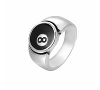 Bagues pour femme en or 925 8 Bal L Piscine Bal L Anneau 8 Bague Numéro Noir 8 Unique -8 Ballon de piscine Anneaux en forme de L pour hommes et femmes, 6, Métal, Aucune pierre précieuse