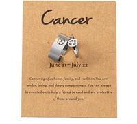 Bagues pour Femmes Bague Constellation du zodiaque en acier inoxydable pour Couple femmes hommes bague de déclaration ouverte amitié BBF anniversaire bijoux cadeau 2 pièces ensemble (C, One Size)