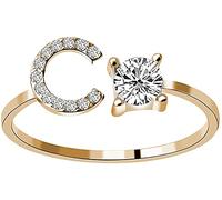 Bagues pour Femmes Dame Ouverture 26 Lettres avec Bague en Diamant Dames Bijoux bagues pour Femmes Bijoux Accessoires Femmes bagues Nice Processing